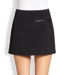 Alexander Wang T By Zip Front Neoprene Mini Skirt