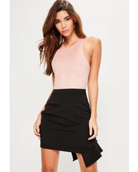 Missguided Tall Black Frill Covered Button Mini Skirt