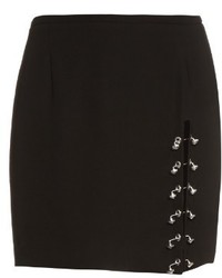 Versus Versace Button Detail Crepe Mini Skirt