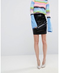 Asos Vinyl High Waisted Mini Skirt