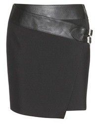 Saint Laurent Wool And Leather Skirt