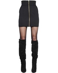 Alexandre Vauthier Zip Up Wool Crepe Mini Skirt