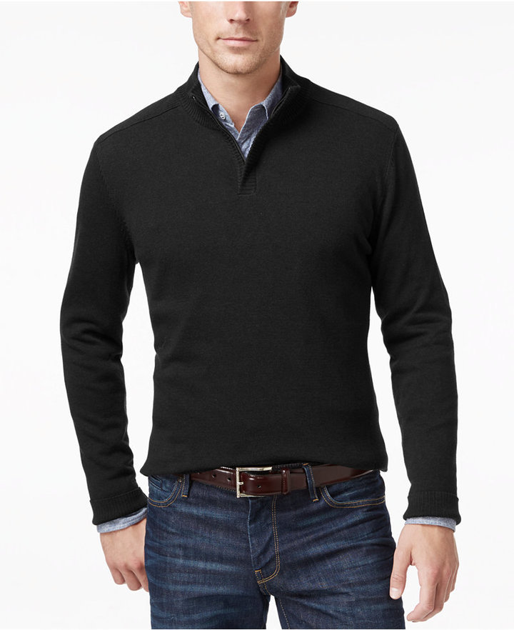 quarter zip sweater with dress shirt