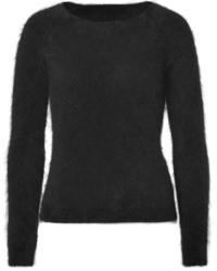 Black Mohair Crew-neck Sweater