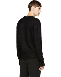 Saint Laurent Black Mohair Crewneck Sweater