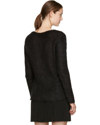 Saint Laurent Black Mohair Loose Stitch Sweater