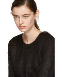 Saint Laurent Black Mohair Loose Stitch Sweater