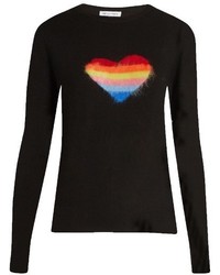 Bella Freud Rainbow Heart Wool Blend Sweater