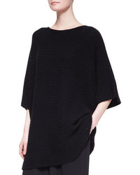 Black Mohair Short Sleeve Sweater