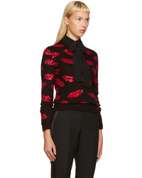 Saint Laurent Black Red Lips Sweater