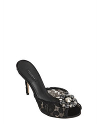Dolce & Gabbana 85mm Keira Swarovski Lace Mules