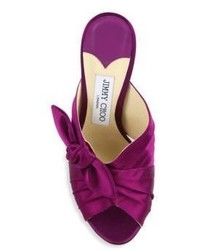 Jimmy Choo Keely Knotted Satin Crisscross Mules