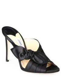 Jimmy Choo Keely Knotted Satin Crisscross Mules