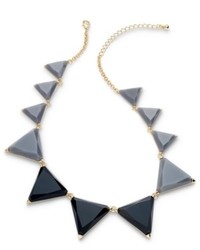 Bar III Gold Tone Black And Gray Triangle Pendant Necklace