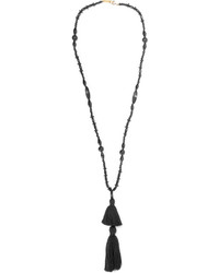 Isabel Marant Berbere Tasseled Horn And Wood Necklace Black