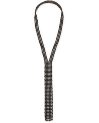 Brunello Cucinelli Black Agate Faux Tie Necklace