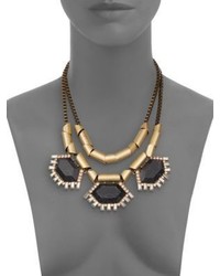 Saks Fifth Avenue Black Howlite Chain Statet Necklace