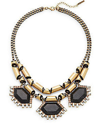 Saks Fifth Avenue Black Howlite Chain Statet Necklace