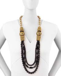 Devon Leigh Black Onyx Multi Strand Necklace 40