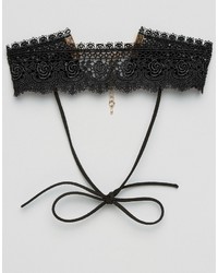 Missguided Bow Lace Choker Necklace