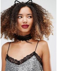 Missguided Bow Lace Choker Necklace
