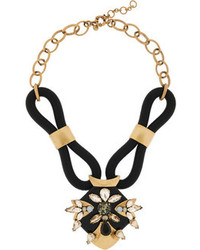 J.Crew Corded Gold Tone Crystal Necklace