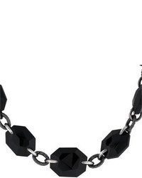 David Yurman Dy Signature Onyx And Black Diamond Necklace