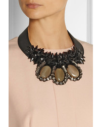 Marni Embellished Leather Necklace
