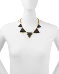 Amrita Singh Faceted Resin Triangle Necklace Black