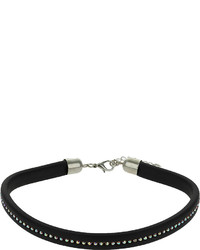 Topshop Freedom At 100% Plastic Black Rubber Choker With A Row Of Glass Rhinestones Around The Middle Unfastened Length 12 Inches With 2 Inch Extension Chain Not Suitable For Children Under 14 Years Old