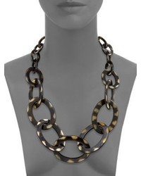 Nest Graduated Spotted Horn Link Necklace
