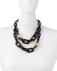 Greenbeads By Emily Ashley Chunky Resin Crystal Link Necklace Black