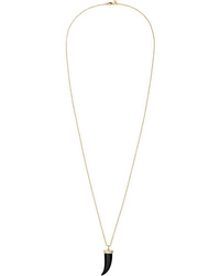 Sydney Evan Horn 14 Karat Gold Onyx And Diamond Necklace
