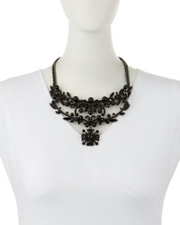Givenchy Jet Crystal Bib Necklace Black