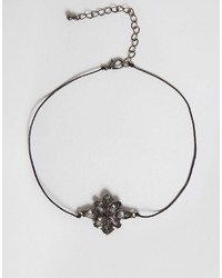 Asos Jewel Flower Choker Necklace
