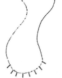 Lana Jewelry Reckless Mini Bar Black Diamond 14k Black Gold Necklace