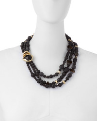 Alexis Bittar Miss Havisham Three Strand Black Onyx Necklace