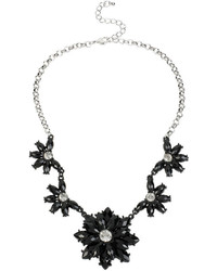 jcpenney Mixit Mixit Black Stone And Crystal Flower Statet Necklace