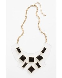 Panacea Clear Plate Necklace Black White
