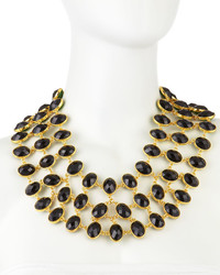 Amrita Singh Reversible 3 Row Faceted Necklace Blackgreen