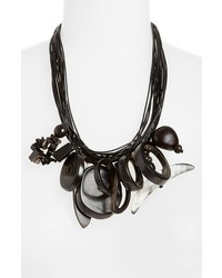 eskandar Seed Onyx Hornpendant Necklace Black