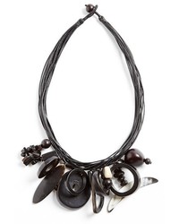 eskandar Seed Onyx Hornpendant Necklace Black