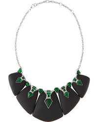 Alexis Bittar Statet Necklace W Emerald Rhinestones Black