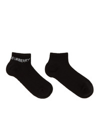 Burberry Black Intarsia Logo Ankle Socks