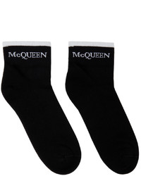 Alexander McQueen Black White Logo Socks