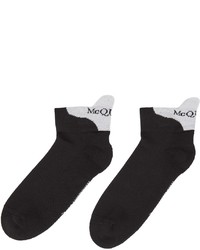 Alexander McQueen Black White Signature Short Socks