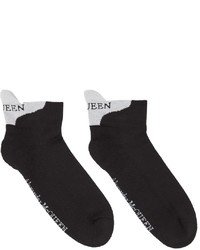 Alexander McQueen Black White Signature Short Socks