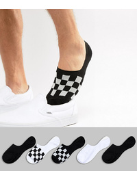 ASOS DESIGN Invisible Liner Socks With Checkerboard Design 5 Pack