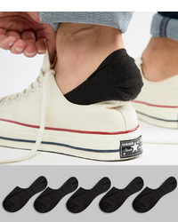 ASOS DESIGN Invisible Socks In Black 5 Pack