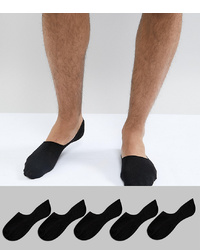 New Look Invisible Socks In Black 5 Pack